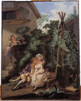 ecole-francaise-1770-galantne aednik-kunst-print-peen-kunst-reproduktsioon-seinakunst
