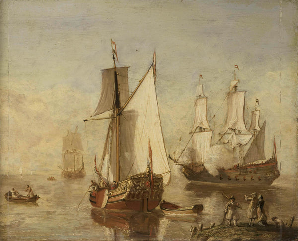 unknown-1675-speeljacht-pleasure-yacht-and-warship-art-print-fine-art-reproduction-wall-art-id-aqqljaajx