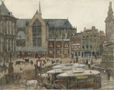 乔治·亨德里克·布雷特纳1901年在阿姆斯特丹的水坝广场艺术打印精美的艺术复制品墙艺术idaqr24sp5z