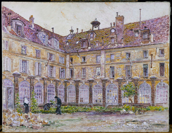 frederic-houbron-1906-the-cloister-of-the-abbaye-aux-bois-rue-de-sevres-art-print-fine-art-reproduction-wall-art