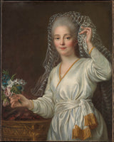 弗朗索瓦·休伯特·德魯埃-1767-年輕女子作為維斯塔貞女的肖像藝術印刷品美術複製品牆藝術 id-aqs3d0hi3
