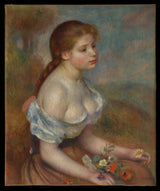 auguste-renoir-1889-a-mlada-djevojka-sa-tratinčicama-umjetnička-štampa-fine-umjetnička-reprodukcija-zidna-umjetnička-id-aqs8m7idc