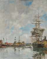 尤金·布丹-1891-多維爾碼頭藝術印刷品美術複製品牆藝術 id-aqsjrlpec