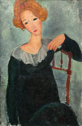 amedeo-modigliani-1917-kvinde-med-rødt-hår-kunsttryk-fin-kunst-reproduktion-vægkunst-id-aqtv5xelo
