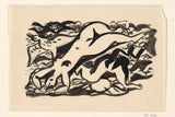 leo-gestel-1891-skapa-en-vinjett-show-med-en-häst-och-konsttryck-fin-konst-reproduktion-väggkonst-id-aqtw6f044