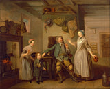 約翰·佐法尼-1762-大衛-加里克和瑪麗-布拉德肖在大衛-加里克農民的回歸藝術印刷精美藝術複製品牆藝術 id-aqv18nrey