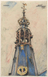 martin-monnickendam-1915-kirketårn-i-weesp-kunst-print-fine-art-reproduktion-vægkunst-id-aqvpbfkay