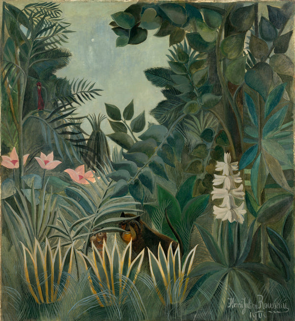 henri-rousseau-1909-the-equatorial-jungle-art-print-fine-art-reproduction-wall-art-id-aqvzoix6x