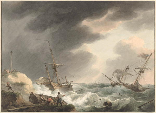martinus-schouman-1780-wreckage-of-two-ships-one-below-art-print-fine-art-reproduction-wall-art-id-aqwkfctmc