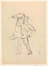 leo-gestel-1891-skissblad-man-häst-tygel-konst-tryck-fin-konst-reproduktion-vägg-konst-id-aqwkst98r
