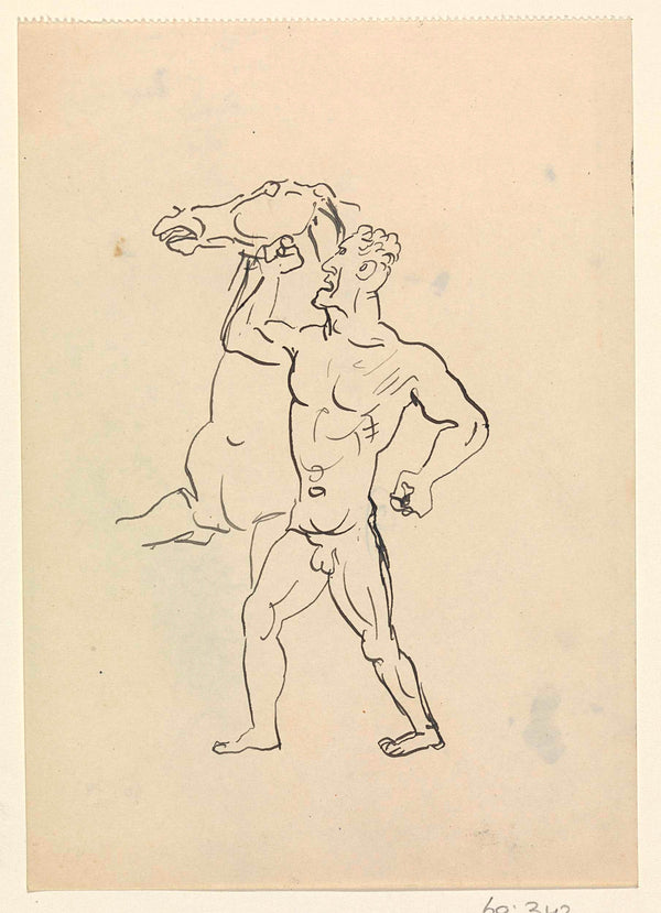 leo-gestel-1891-sketch-sheet-man-horse-bridle-art-print-fine-art-reproduction-wall-art-id-aqwkst98r