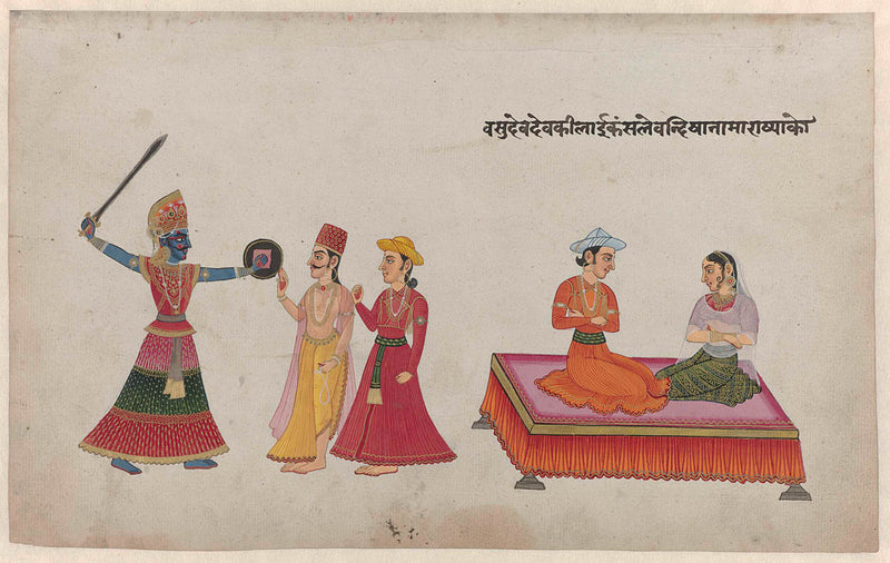 unknown-1820-king-kamsa-vasudeva-and-devaki-and-two-other-figures-art-print-fine-art-reproduction-wall-art-id-aqwlbuzir