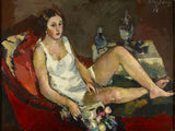 Anton-faistauer-1913-年轻的女人，在红色沙发上，艺术印刷精美的艺术复制品，墙上艺术ID，aqwxllgkw
