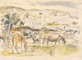 jules-pascin-1917-paarden-in-landschap-kunstprint-kunst-reproductie-muurkunst-id-aqxi3j12q