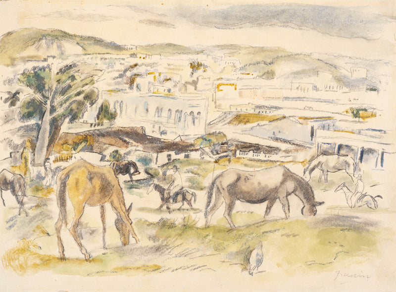 jules-pascin-1917-horses-in-landscape-art-print-fine-art-reproduction-wall-art-id-aqxi3j12q