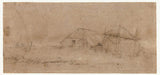 rembrandt-van-rijn-1650-farmhouse-with-haystack-in-a-polder-art-print-fine-art-reproducción-wall-art-id-aqyn5abqt