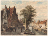 Cornelis Springer-1863的运河在哈瑟尔特艺术打印精细艺术再现墙艺术idar0gnfo9x