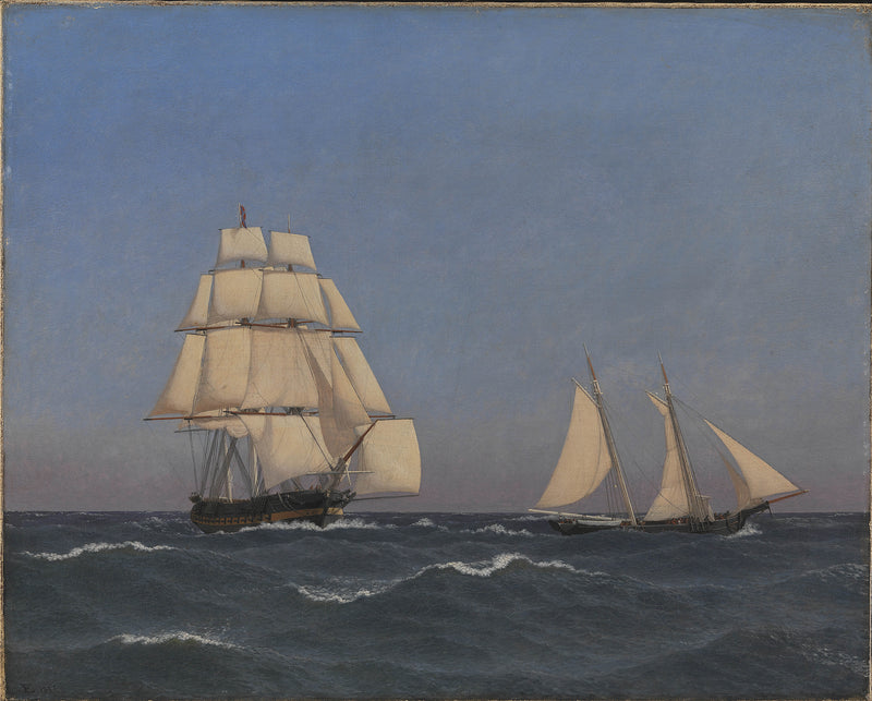 christoffer-wilhelm-eckersberg-1845-a-privateer-outsailing-a-pursuing-frigate-art-print-fine-art-reproduction-wall-art-id-ar0ob85uw