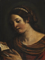 Guercino-młoda-dziewczyna-czytająca-sztuka-drukowana-reprodukcja-dzieł sztuki-sztuka-ścienna-id-ar2a4fi52