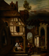 nicolaes-maes-1660-adoracja-pasterzy-sztuka-druk-reprodukcja-dzieł sztuki-sztuka-ścienna-id-ar2rhqpfo