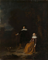 gerard-dou-1630-portret-para-v-pokrajini-umetniški-tisk-likovna-reprodukcija-stenske-umetnosti-id-ar2w1jgxm