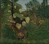 亨利·盧梭-1908-虎與水牛之戰藝術印刷品美術複製品牆藝術 id-ar4bre92l