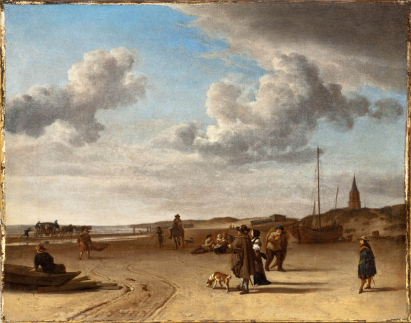 adriaen-van-de-velde-1670-the-beach-scheveningen-art-print-fine-art-reproduction-wall-art-id-ar5g59y7y