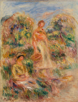 pierre-auguste-renoir-1919-stoji-žena-i-sjedi-žena-u-pejzažu-žena-stoji-i-žena-sjedi-u-pejzaž-umetnost-otisak-fine- art-reproduction-wall-art-id-ar6d3njh5