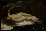 古斯塔夫·庫爾貝-1866-女人與鸚鵡藝術印刷品美術複製品牆藝術 id-ar7gjtm1d