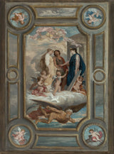 oscar-pierre-mathieu-1877-skitse-til-borgmester-i-klicheagtige-ægteskabsallegori-loftet-i-ægteskabssalen-kunst-print-fine-art-reproduktion-vægkunst