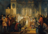洛多維科·利帕里尼-1852-維托雷·皮薩尼是他指揮遠征對熱那亞藝術印刷品美術複製牆之前的聖餐-藝術 ID-ar8t94stt