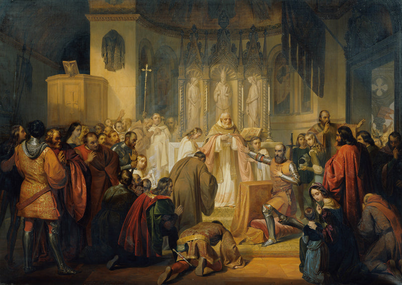 lodovico-lipparini-1852-vittore-pisani-is-the-holy-communion-before-he-takes-command-of-an-expedition-against-the-genoese-art-print-fine-art-reproduction-wall-art-id-ar8t94stt