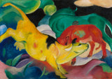 弗朗兹·马克1911年-母牛-红色-绿色-黄色-艺术印花-精美的艺术复制品-墙-艺术-id-ara8xnqpx