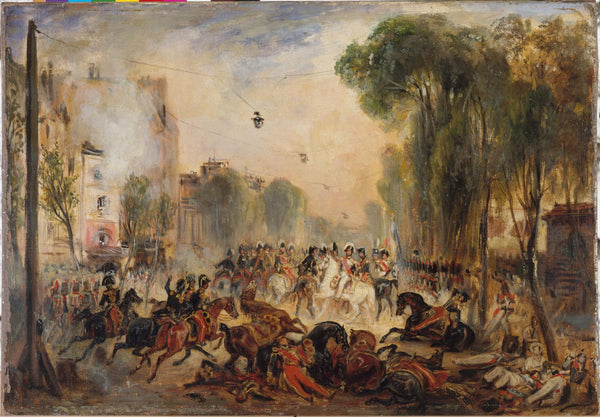 francois-gabriel-guillaume-lepaulle-1835-the-attentat-de-fieschi-boulevard-du-temple-28-july-1835-art-print-fine-art-reproduction-wall-art
