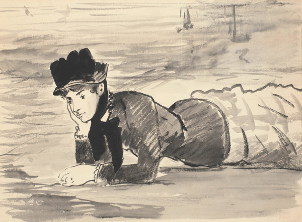 edouard-manet-1881-woman-lying-on-the-beach-annabel-lee-art-print-fine-art-reproduction-wall-art-id-arak3678g