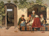 martinus-rorbye-1845-en-fest-av-schackspelare-utanför-ett-turkiskt-kafé-konsttryck-finkonst-reproduktion-väggkonst-id-arb91r8cd