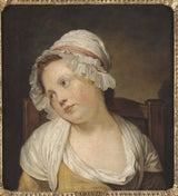 ecole-francaise-väike-tüdruk-valge-mütsi-portree-kunstiprint-fine-art-reproduction-wall-art
