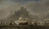威廉·範·德·維爾德-ii-1691-米契爾-阿德里安斯-德魯伊特與藝術印刷品-美術-複製品-牆-藝術-id-arcwt8yun 之間的海戰