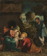 battista-dossi-1520-heilige-familie-met-een-herder-kunstprint-kunst-reproductie-muurkunst-id-arenloldt