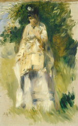 pierre-auguste-renoir-1866-kvinde-stående-ved-et-træ-kunsttryk-fine-art-reproduction-wall-art-id-arerbl2v4