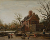 esaias-van-de-velde-1624-冬季景觀與農舍藝術印刷精美藝術複製品牆藝術 id-arg4o5165