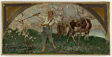 乔治·伯特兰 1893 年市政厅餐厅牛肉艺术印刷美术复制品墙艺术草图