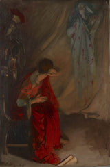 埃德温·奥斯汀·阿比1905在布鲁特斯的帐篷里进入凯撒·朱利叶斯·凯撒大帝的幽灵场景艺术打印精细艺术复制品墙艺术id-args3qcw9