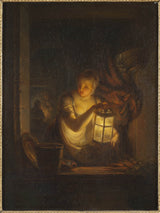 aleksander-laureus-1818-'n-vrou-met-'n-lantern-kunsdruk-fynkuns-reproduksie-muurkuns-id-ariby0ft5