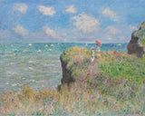 claude-monet-1882-悬崖走在普维尔艺术印刷精美的艺术复制品墙壁艺术id-aris61irm