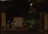 Цамилле Цорот, 1855 - Улаз у брвнару у бернском Оберланду - графика