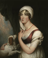 约翰-特朗布尔-1802-莎拉-特朗布尔-与西班牙猎犬艺术印刷精美艺术复制品墙艺术 id-ariwponwv