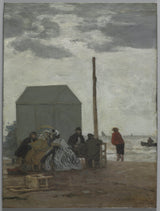 eugene-boudin-1864-plaża-w-deauville-art-print-reprodukcja-dzieł sztuki-wall-art-id-arj6p307r