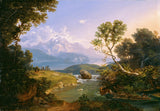 卡爾-羅特曼-1823-在貝希特斯加登欣特湖狩獵鹿-藝術印刷品美術複製品牆藝術 id-arjfvah0d