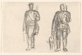 leo-gestel 1891年素描与两个男性人物的叶子，一个带狗的艺术印刷精美的艺术复制品-墙壁-艺术-id-arkzlxp7i